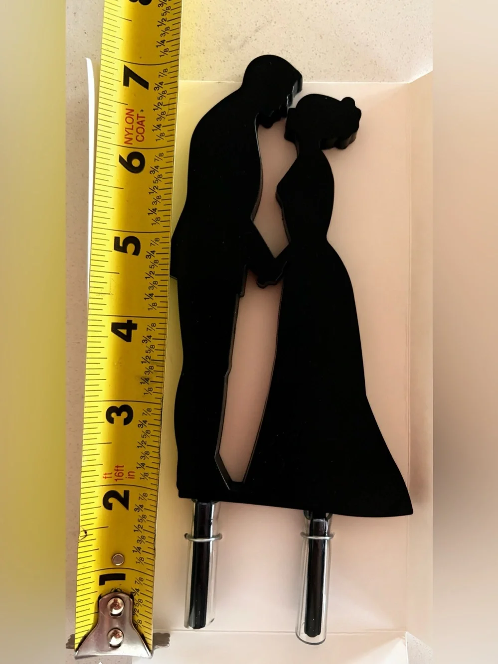 Simplicity Black Bride and Groom Silhouette Cake Topper